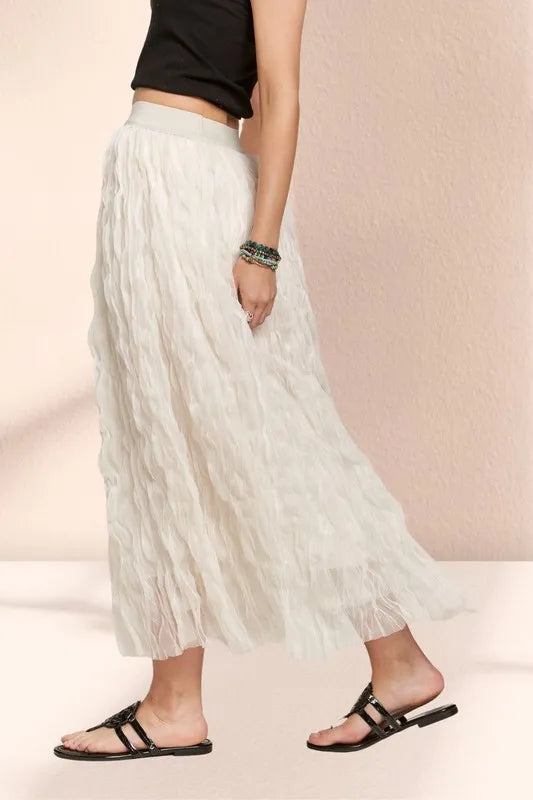 ADORA ELASTIC WAIST CLOUD FLUFFY MAXI SKIRT