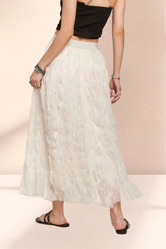 ADORA ELASTIC WAIST CLOUD FLUFFY MAXI SKIRT
